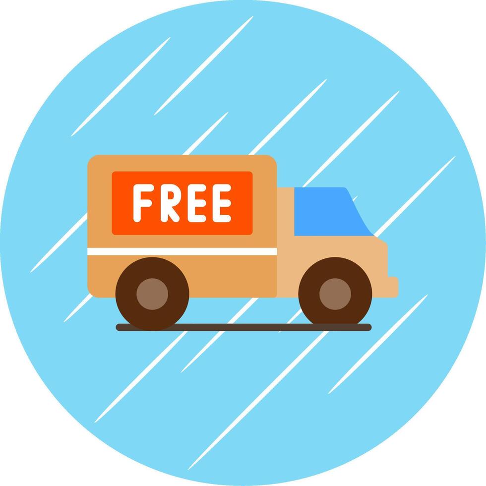 Free Shipping Flat Circle Icon Design vector