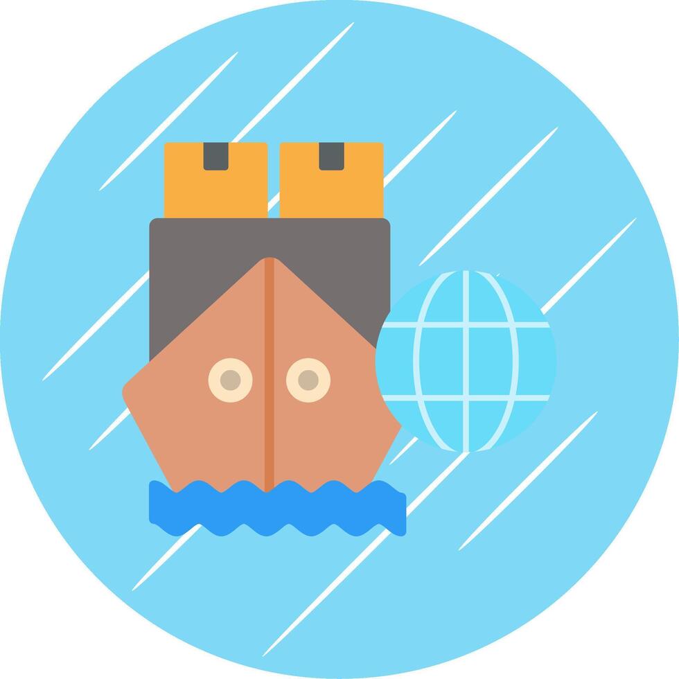 International Delivery Flat Circle Icon Design vector
