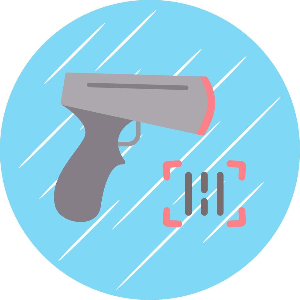 Barcode Scanner Flat Circle Icon Design vector