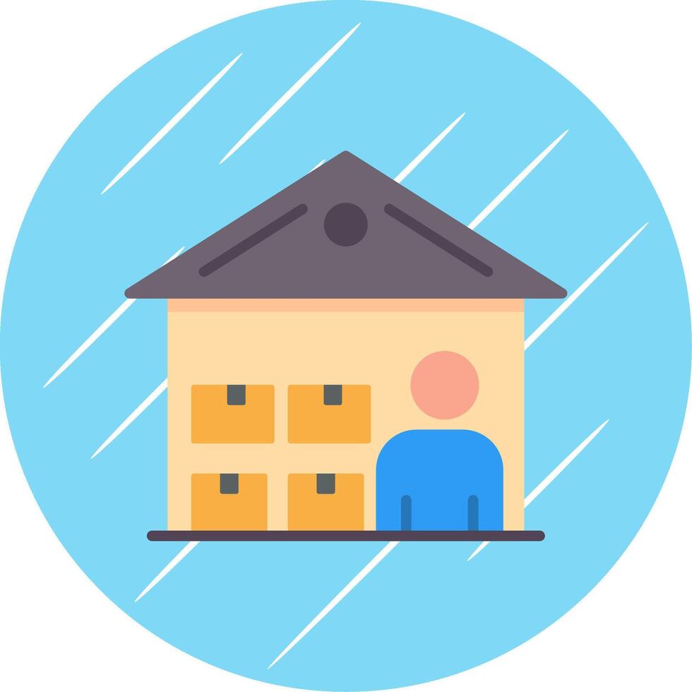 Warehouse Manager Flat Circle Icon Design vector
