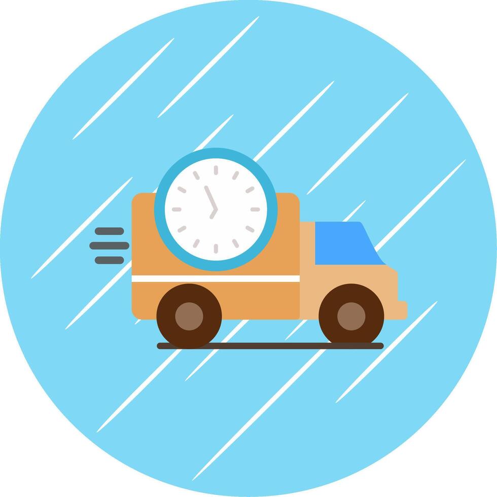 Delivery Time Flat Circle Icon Design vector
