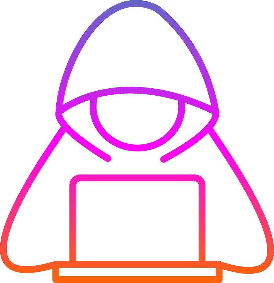 Hacker Line Gradient Icon Design vector