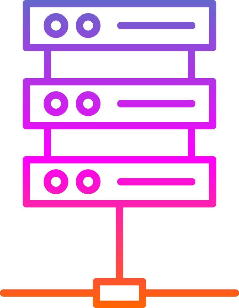 Server Line Gradient Icon Design vector