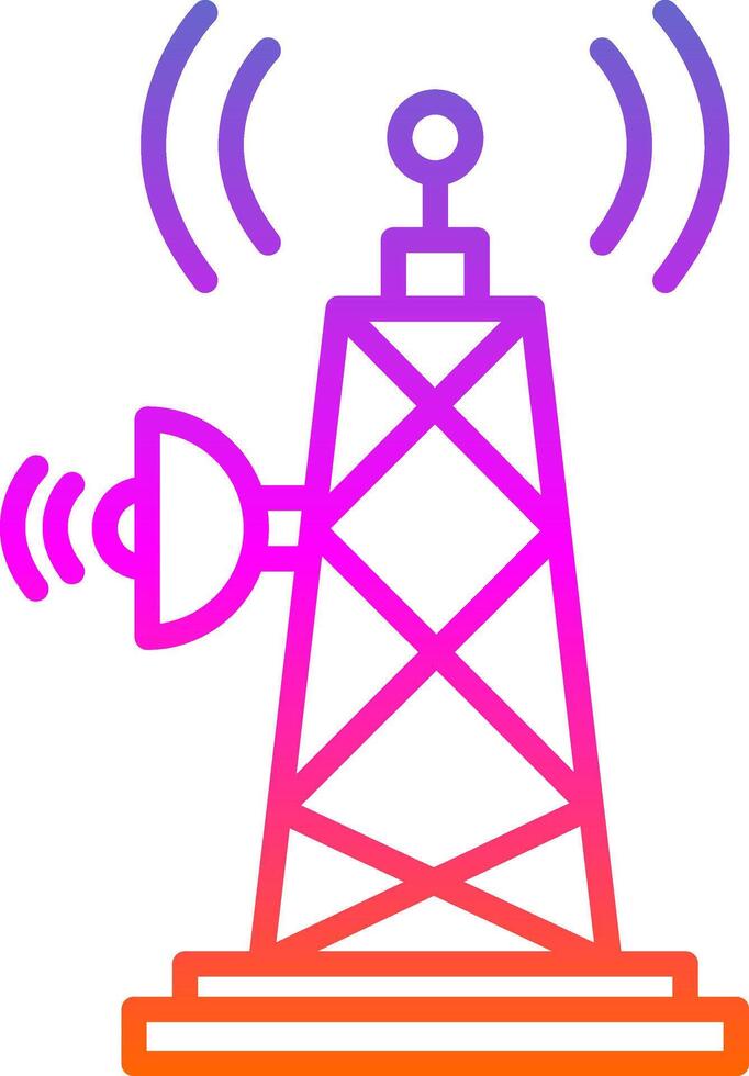 Signal Tower Line Gradient Icon Design vector