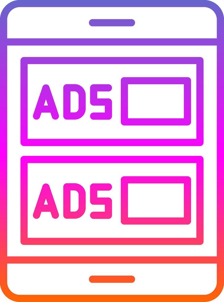 Ads Campaign Line Gradient Icon Design vector