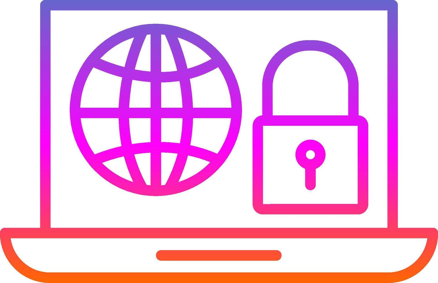 Internet Security Line Gradient Icon Design vector