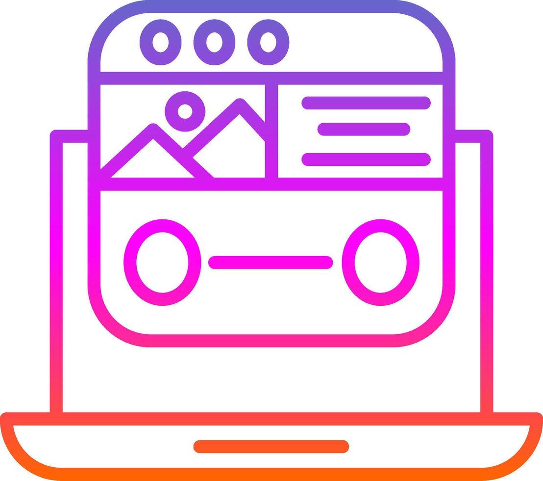 Landing Page Line Gradient Icon Design vector