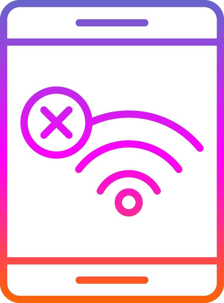 No Wifi Line Gradient Icon Design vector