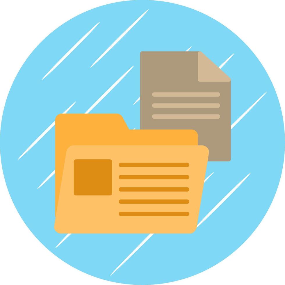 Document Folder Flat Circle Icon Design vector