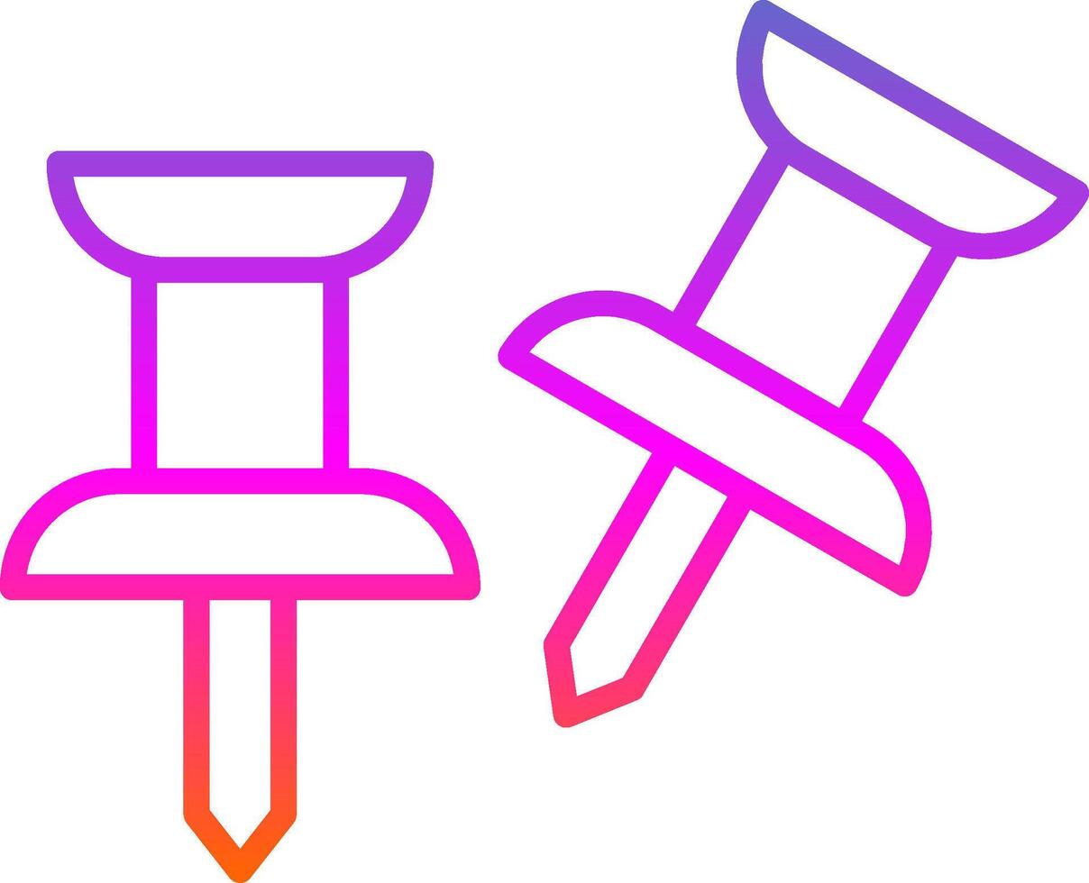 Push Pin Line Gradient Icon Design vector
