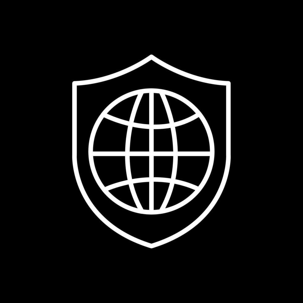 Global Safety Line Inverted Icon Design vector