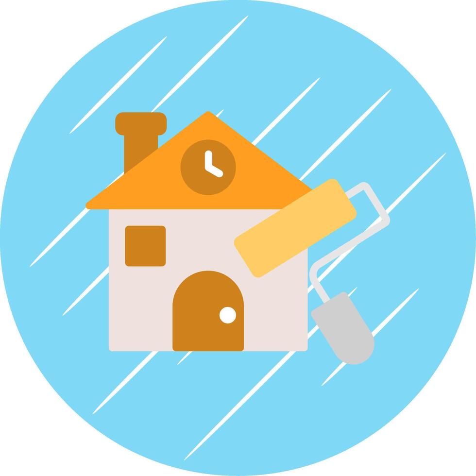 House Painting Flat Circle Icon Design vector