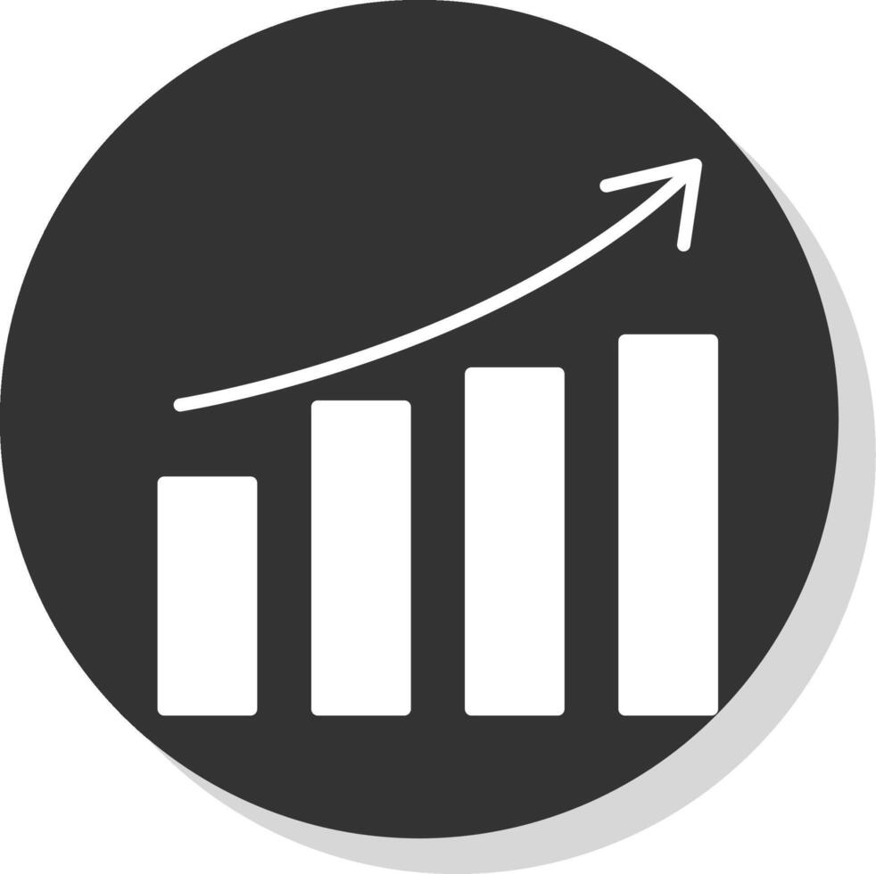 Growth Glyph Shadow Circle Icon Design vector