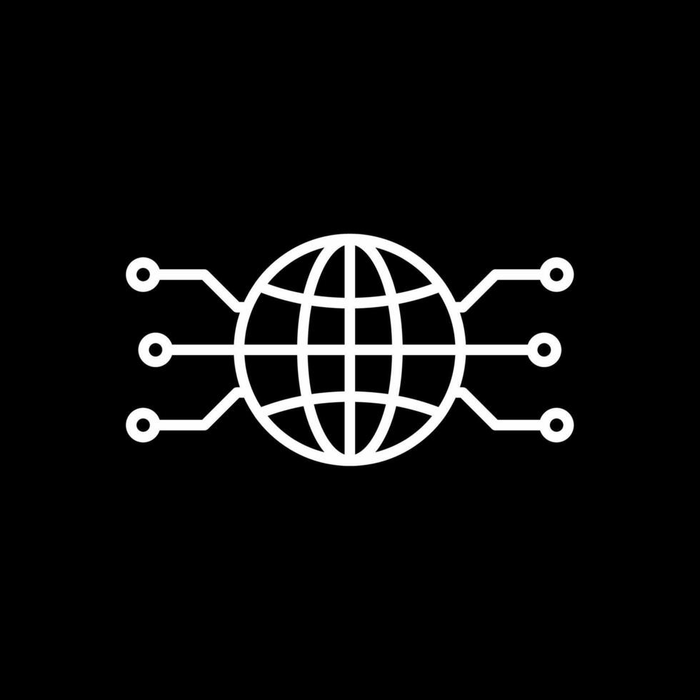 Global Network Line Inverted Icon Design vector