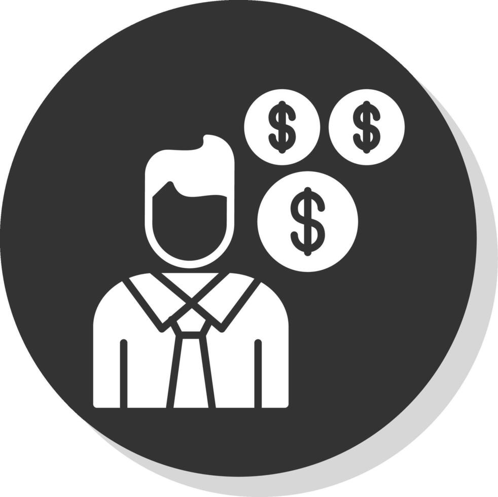 Sales Manager Glyph Shadow Circle Icon Design vector