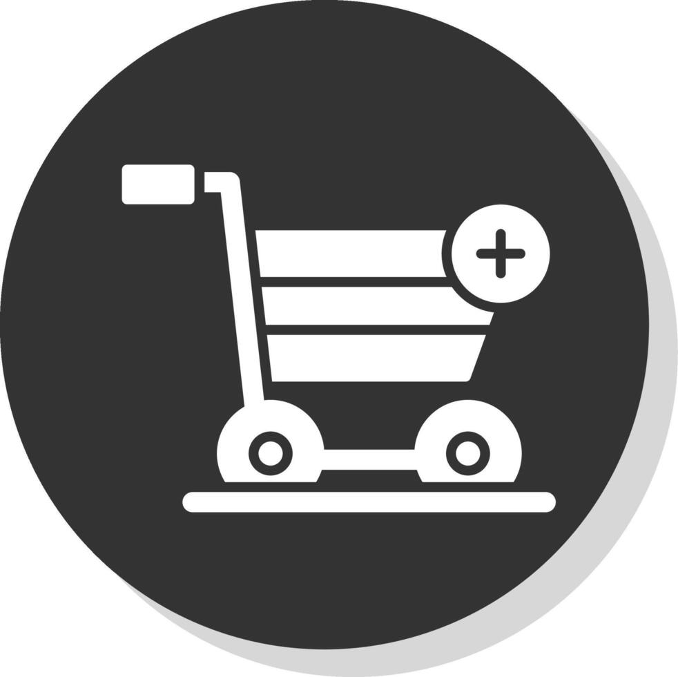 Add to Cart Glyph Shadow Circle Icon Design vector