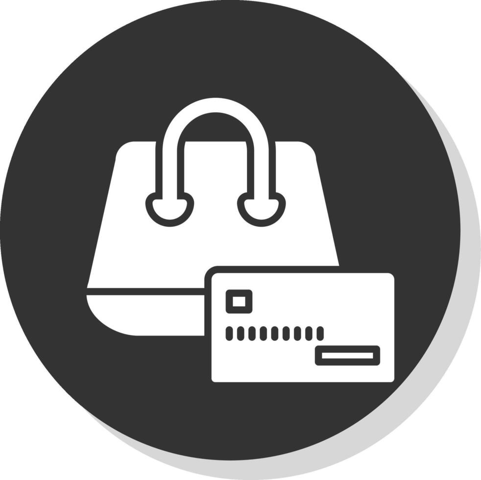 Buying On Credit Glyph Shadow Circle Icon Design vector