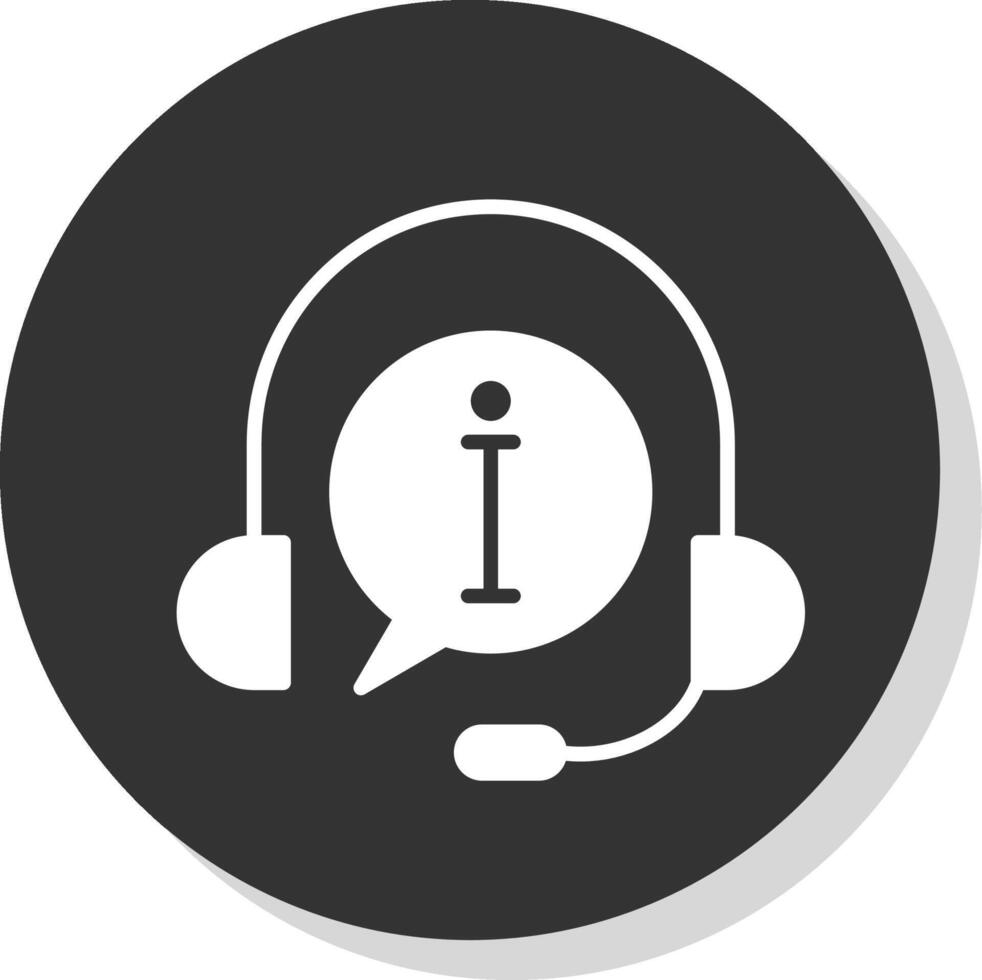 Customer Service Glyph Shadow Circle Icon Design vector