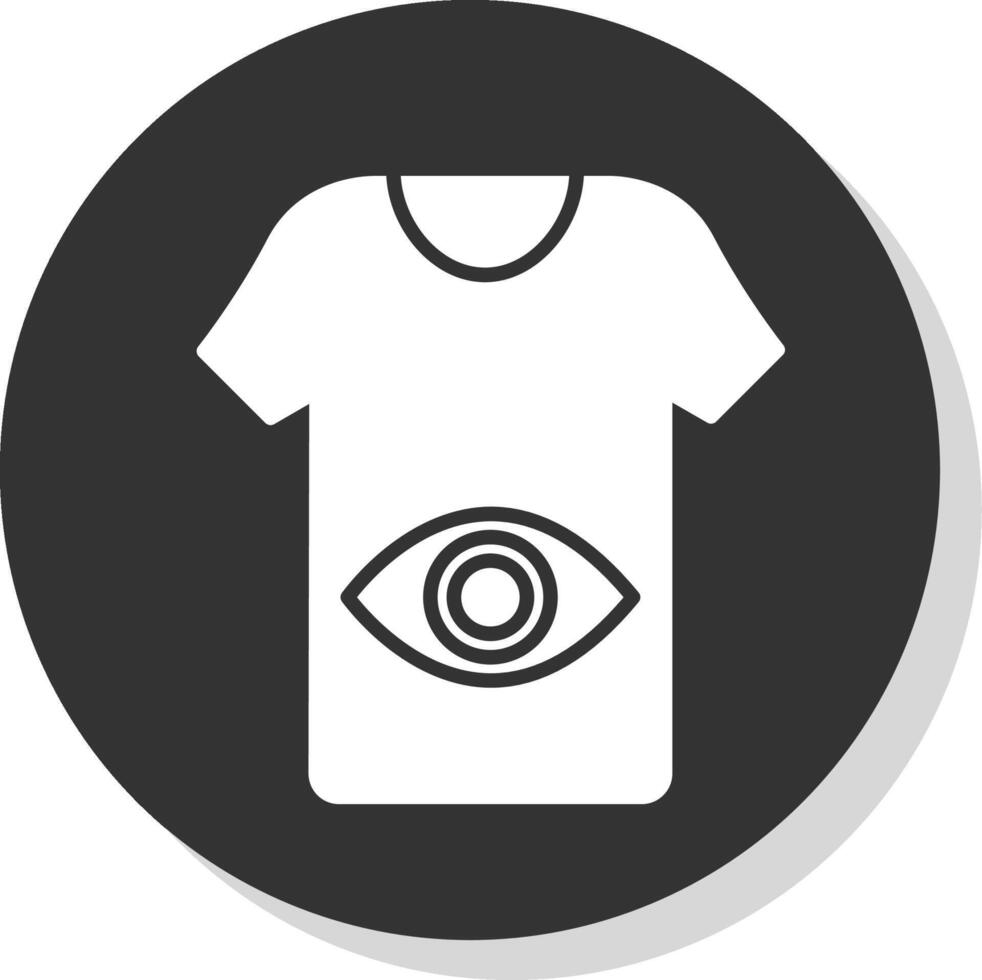 t camisa glifo sombra circulo icono diseño vector