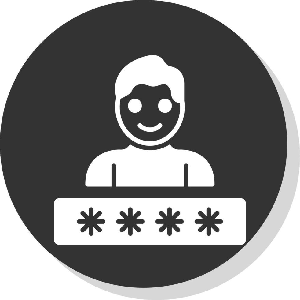 Account Password Glyph Shadow Circle Icon Design vector