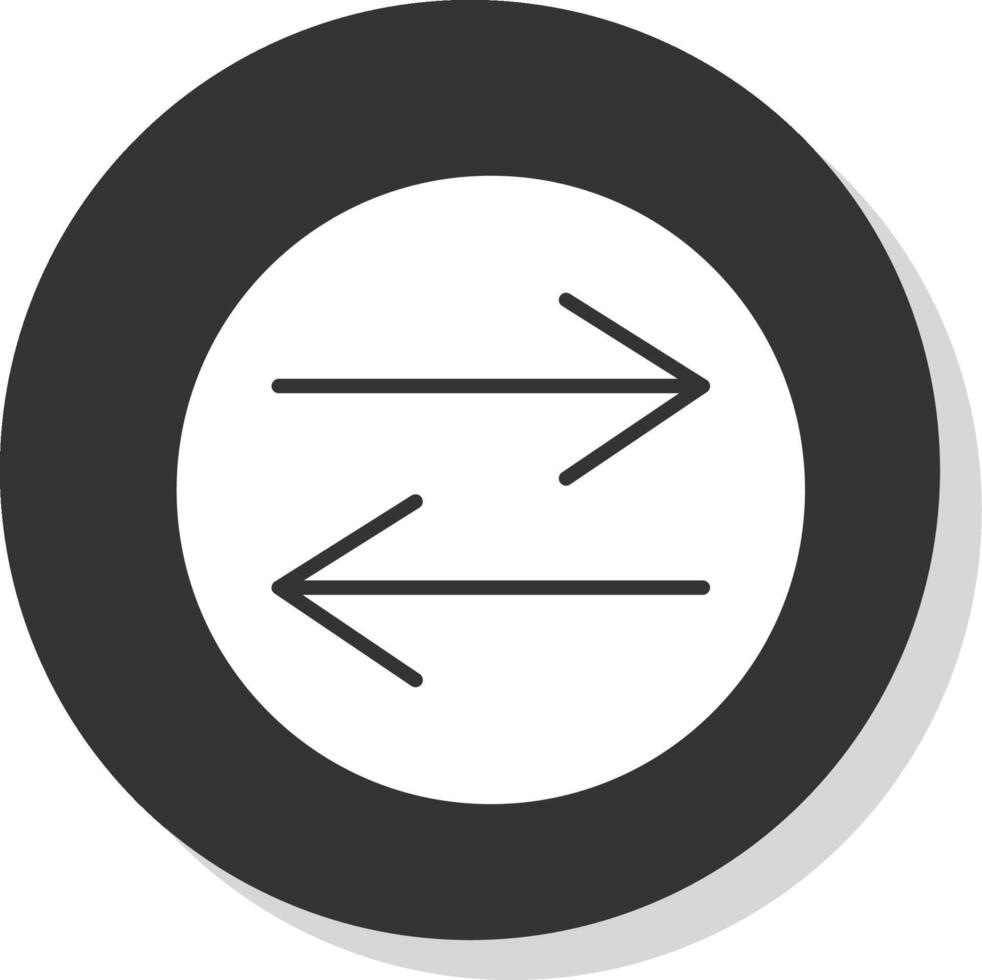 Swap Glyph Shadow Circle Icon Design vector