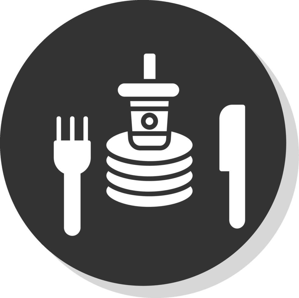 Tableware Glyph Shadow Circle Icon Design vector