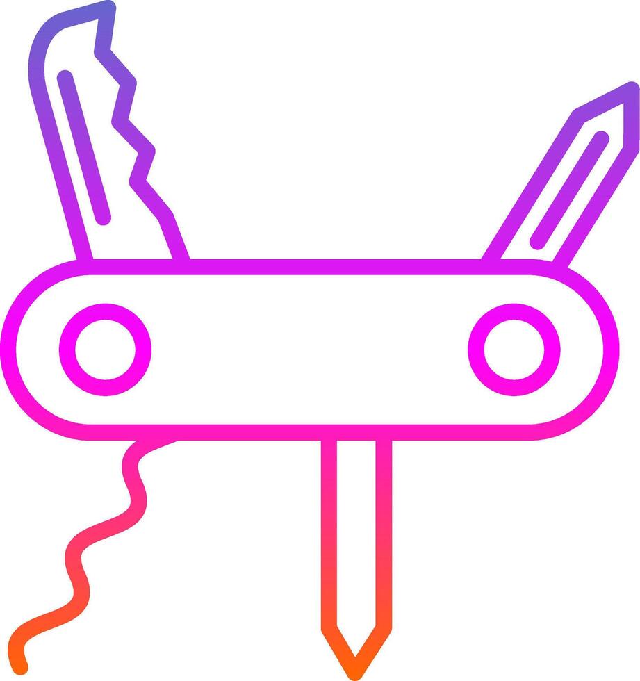 Knife Line Gradient Icon Design vector