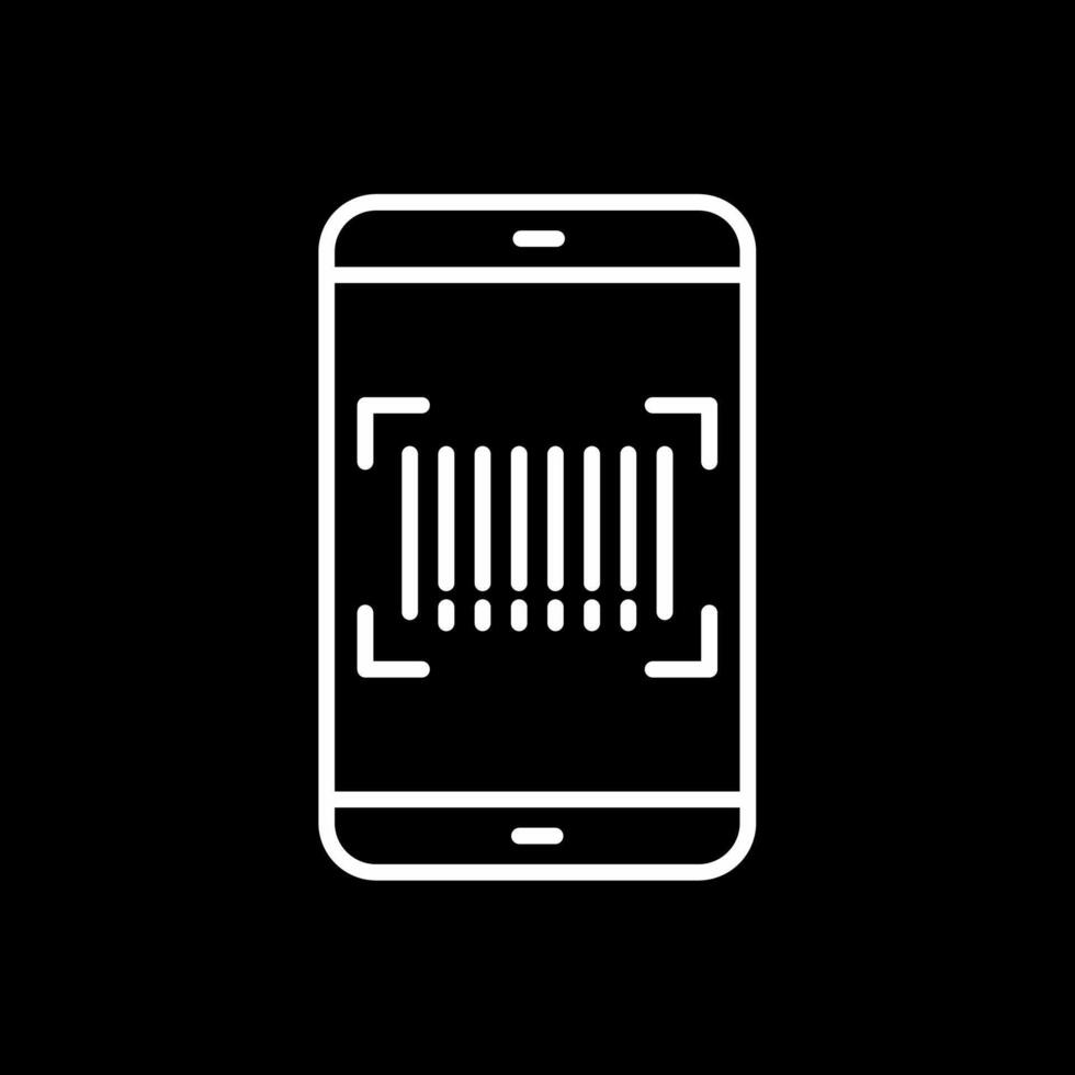 código de barras escanear línea invertido icono diseño vector