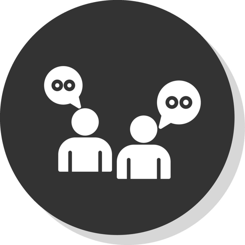 Chat Glyph Shadow Circle Icon Design vector