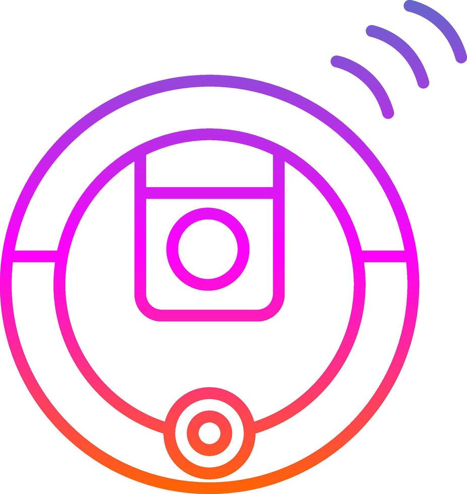 Robot Vacuum Cleaner Line Gradient Icon Design vector