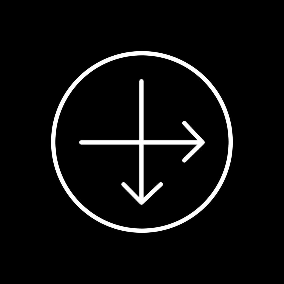 Intersect Line Inverted Icon Design vector