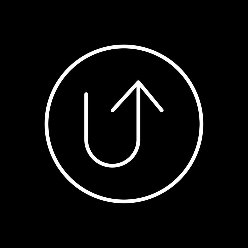 U Turn Line Inverted Icon Design vector