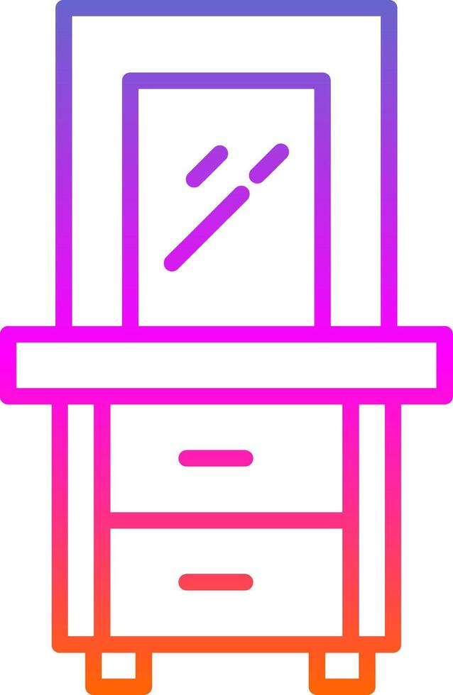 Dresser Line Gradient Icon Design vector