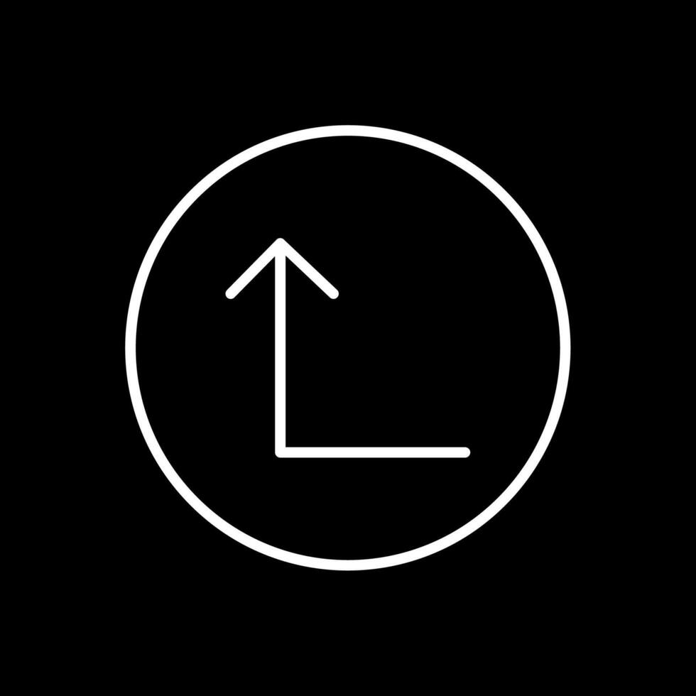 Turn Up Line Inverted Icon Design vector