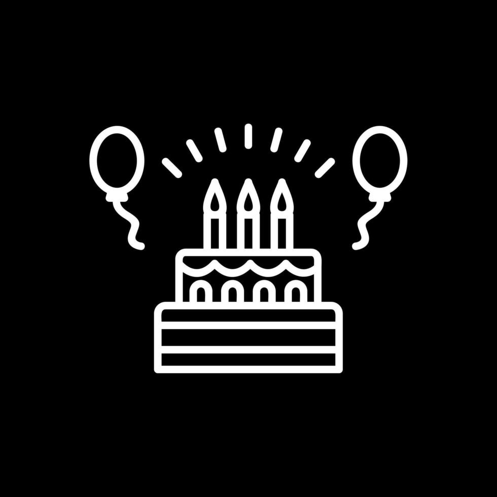 Birthday Line Inverted Icon Design vector