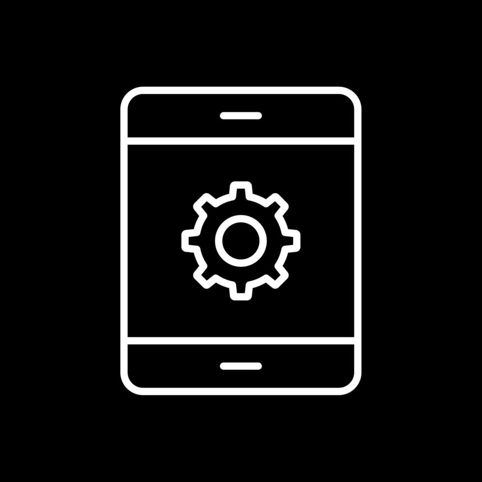 Mobile Phone Line Inverted Icon Design vector