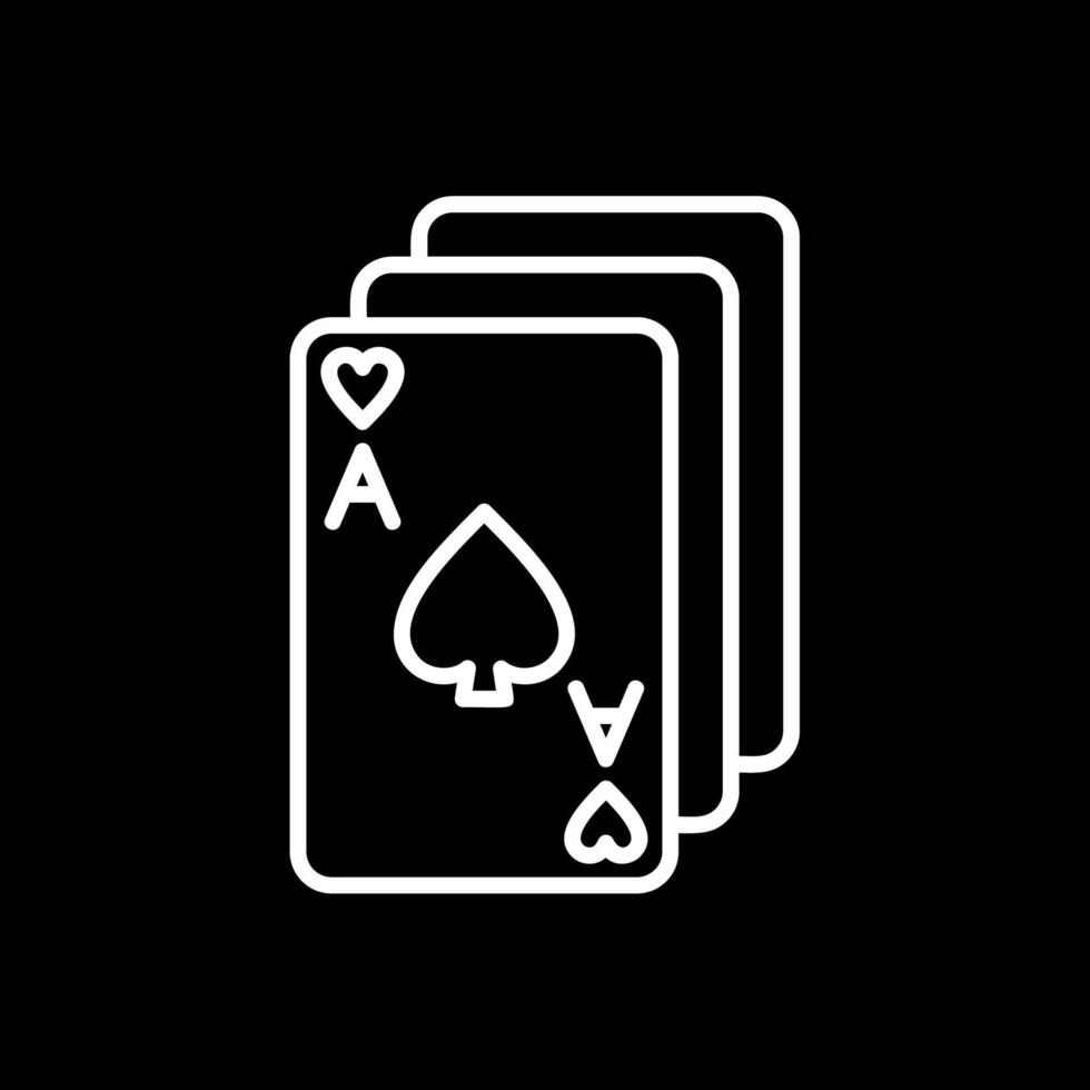 tarjeta juego línea invertido icono diseño vector