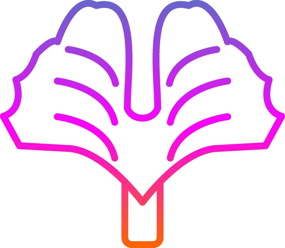 Ginkgo Biloba Line Gradient Icon Design vector