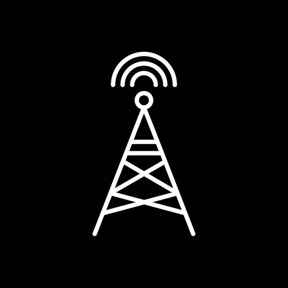 Radio Tower Line Inverted Icon Design vector