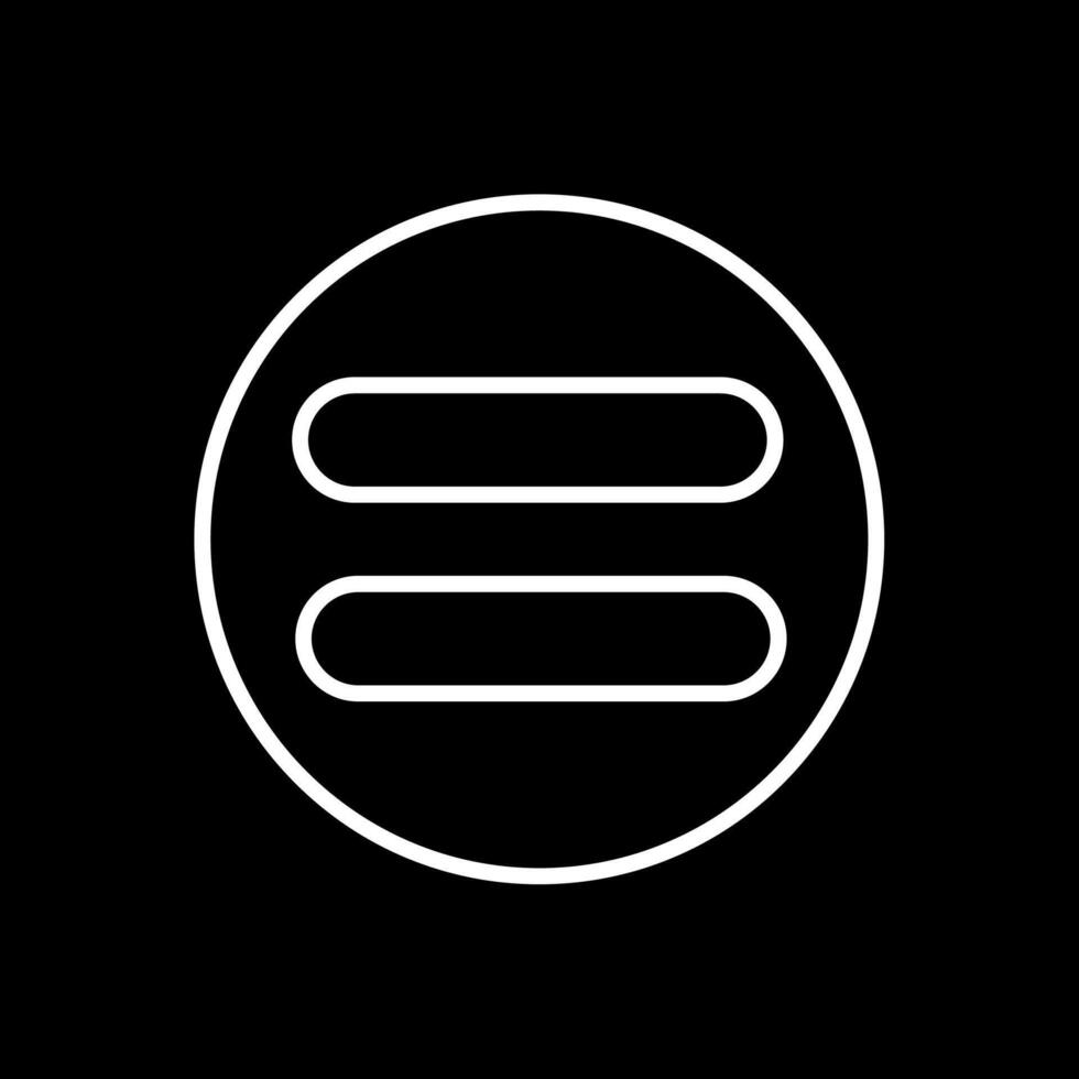Equal Line Inverted Icon Design vector