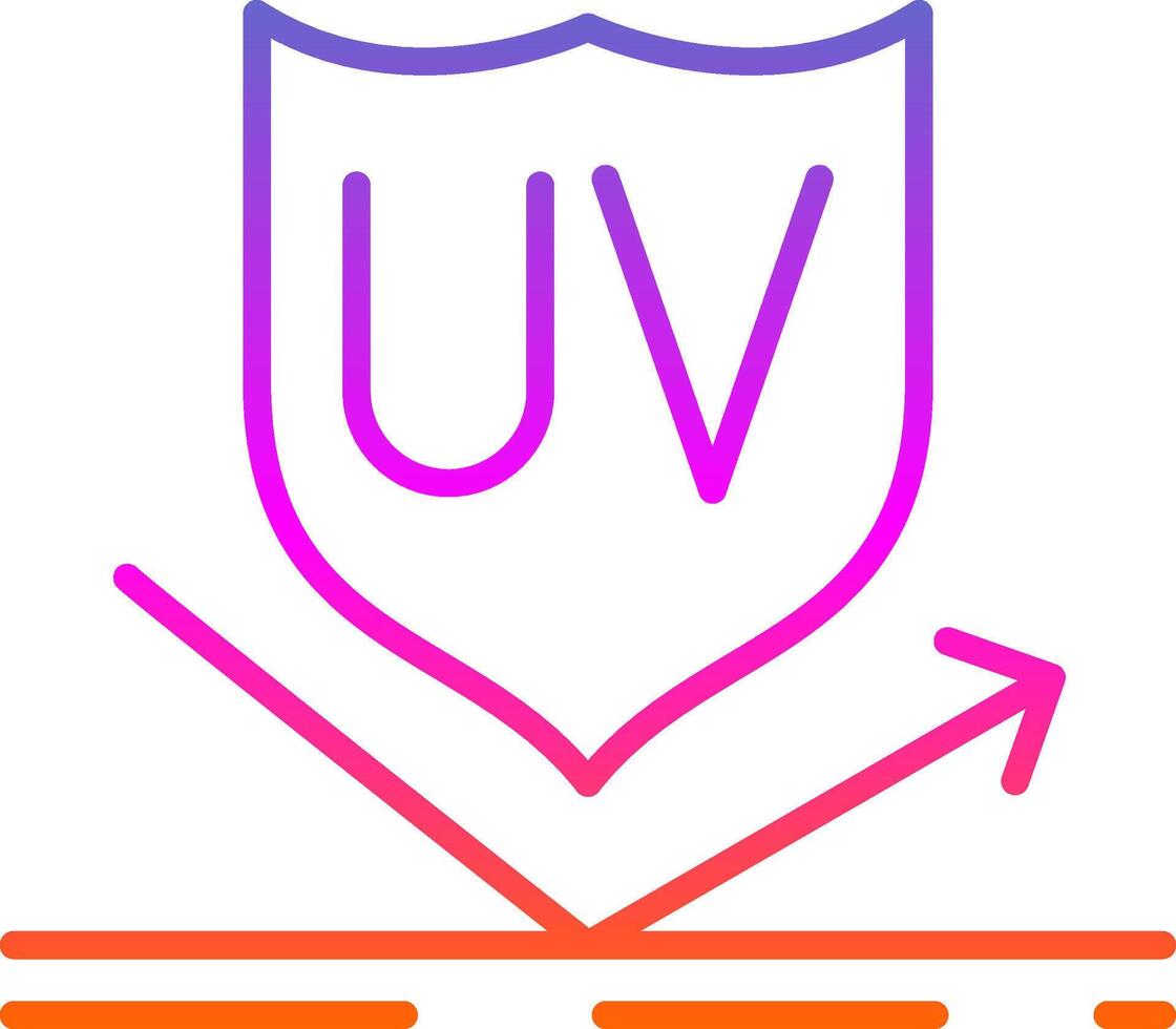 UV Protection Line Gradient Icon Design vector