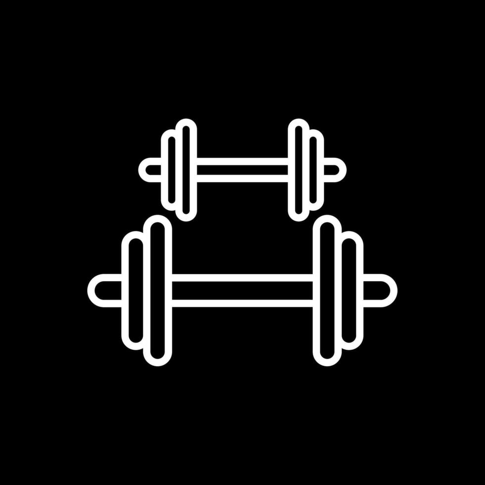 Dumbbell Line Inverted Icon Design vector