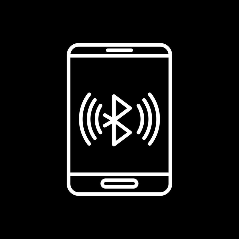 Bluetooth Line Inverted Icon Design vector