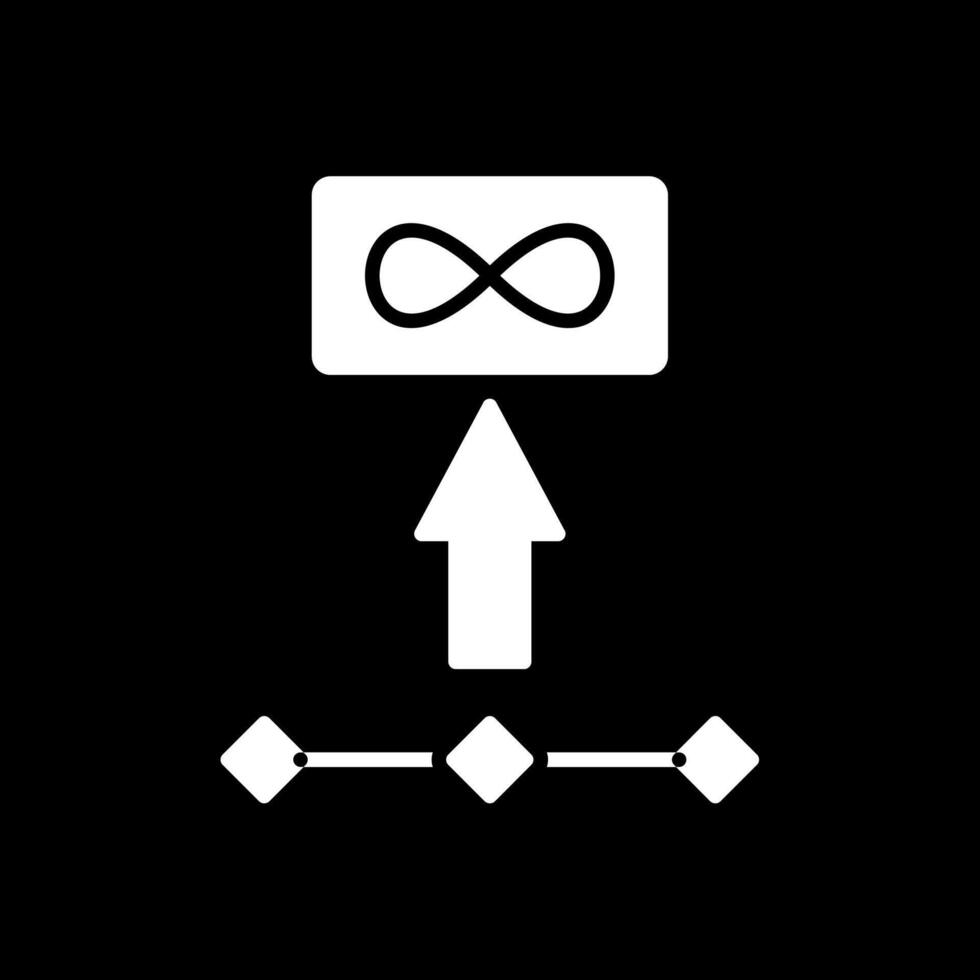 Unlimited Storage Glyph Inverted Icon Design vector