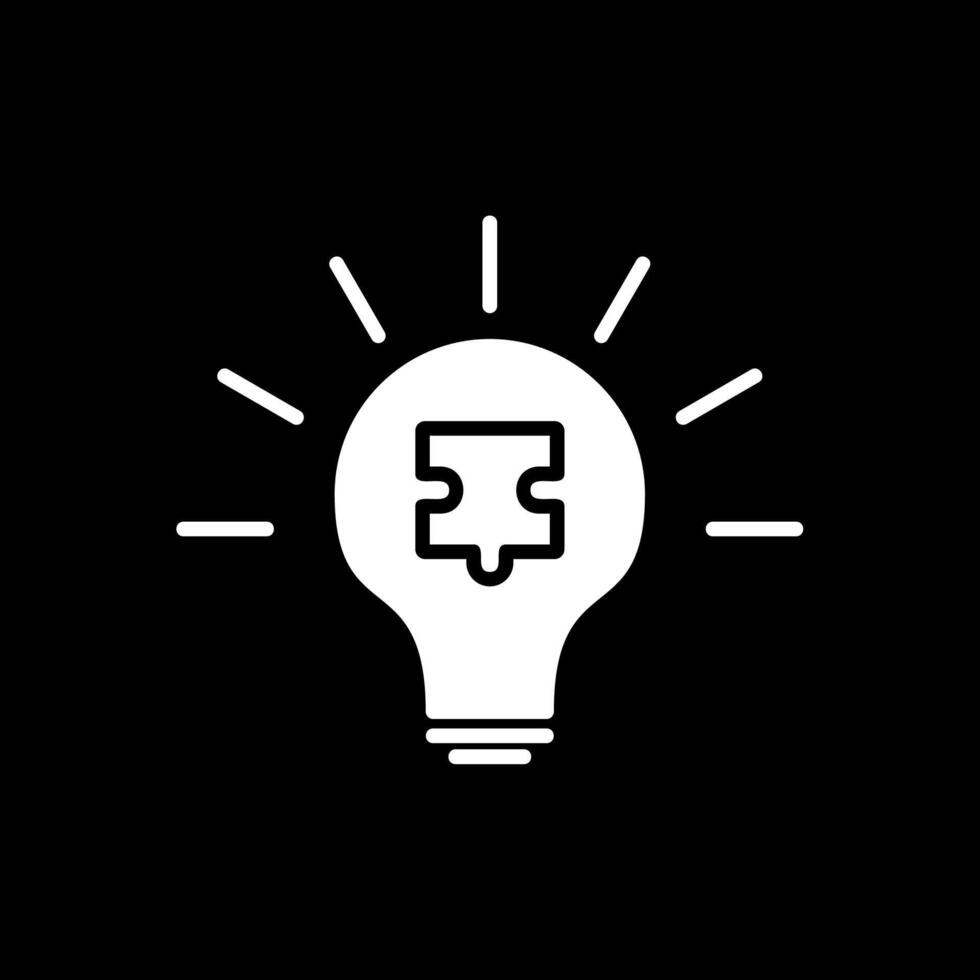 Solution Glyph Inverted Icon Design vector