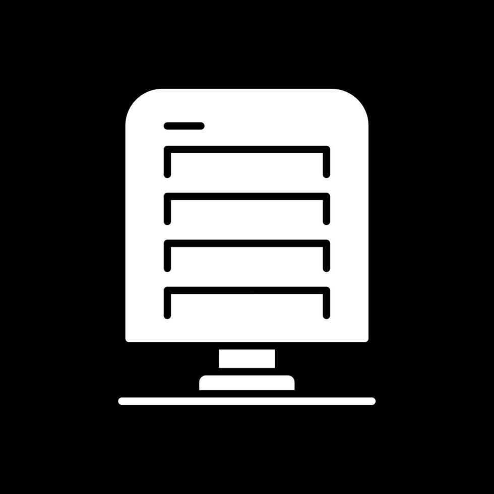 Network Server Glyph Inverted Icon Design vector