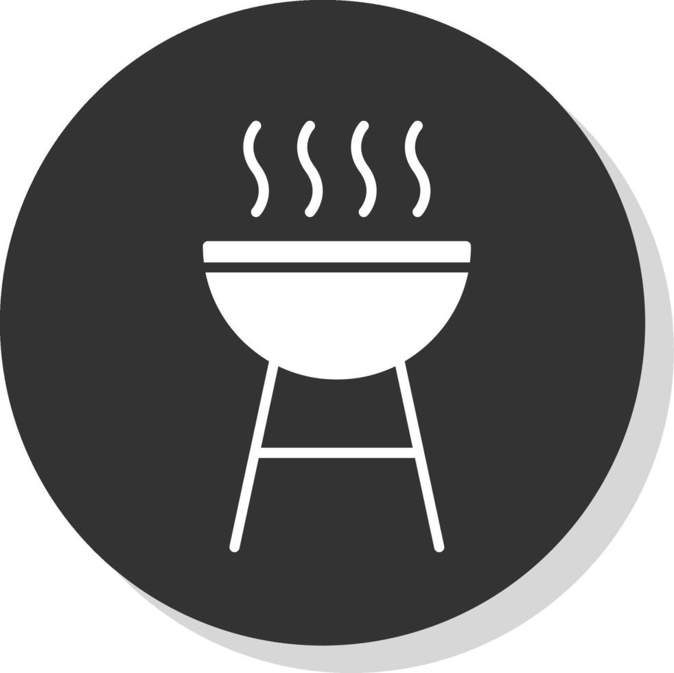 Barbecue Glyph Shadow Circle Icon Design vector