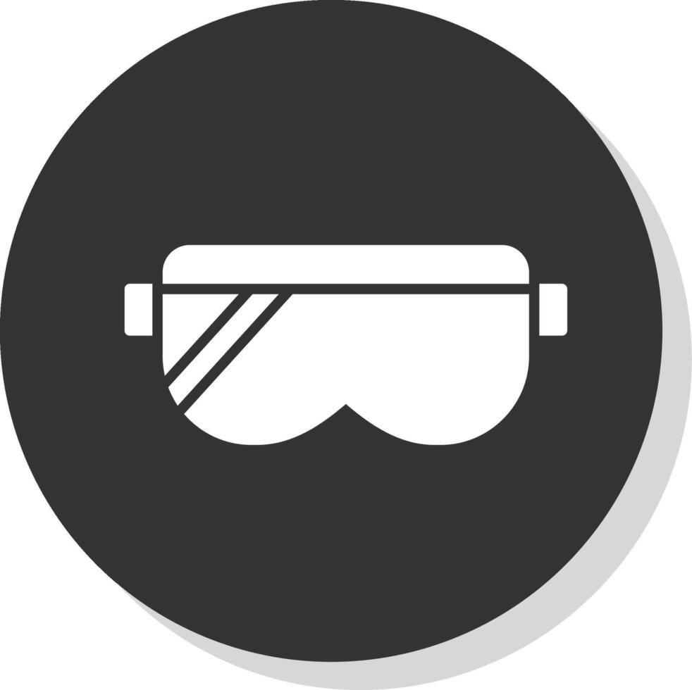 Safety Glasses Glyph Shadow Circle Icon Design vector