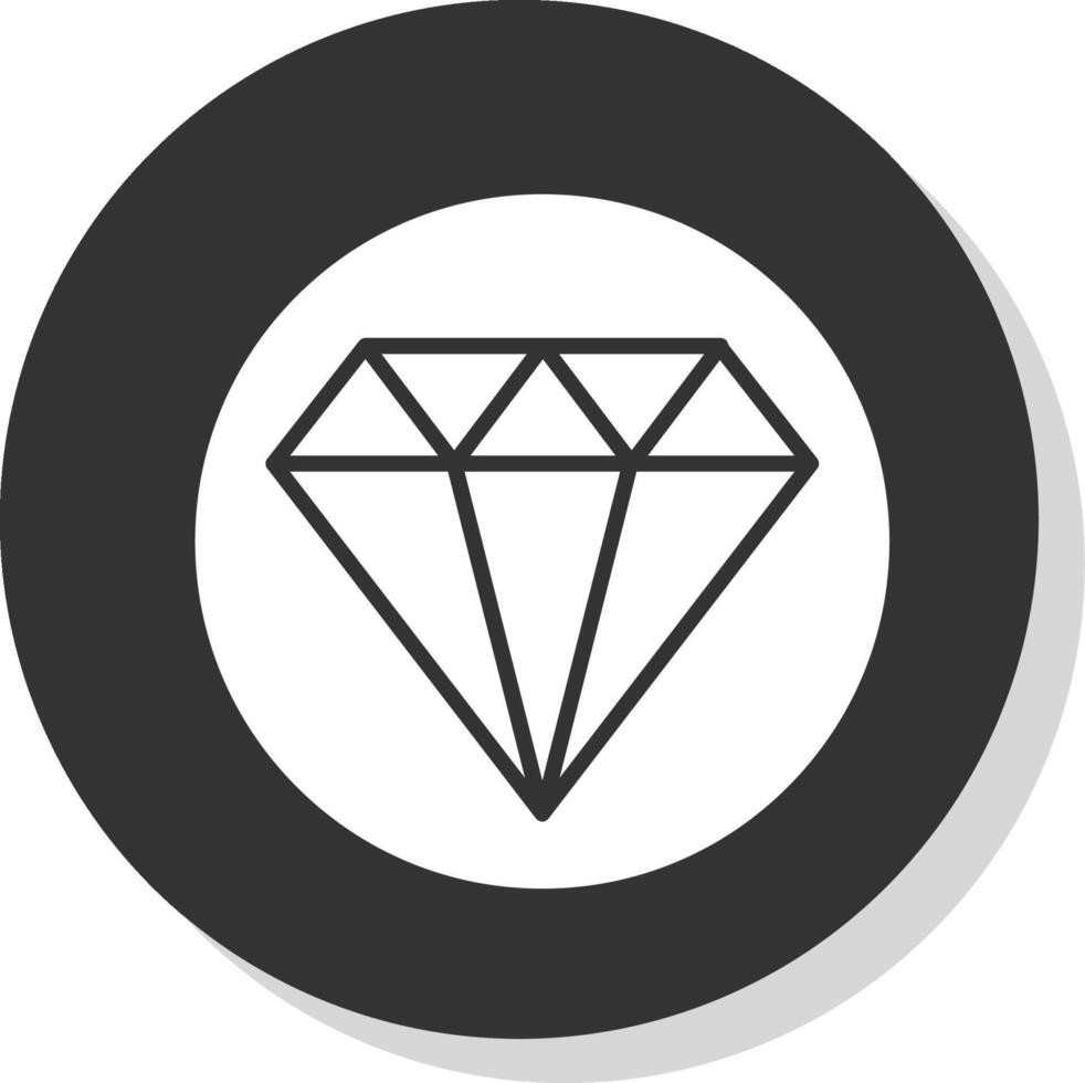 Diamond Glyph Shadow Circle Icon Design vector