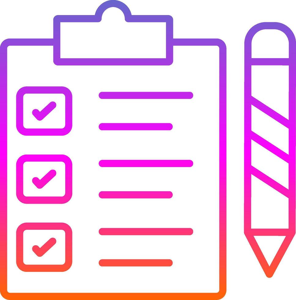 Checklist Line Gradient Icon Design vector